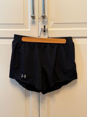 Under Armour Women's Black Athletic Shorts with Reflective Logo